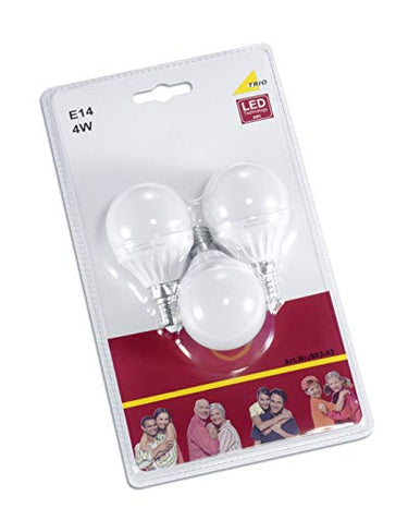 Trio Leuchten LED Leuchtmittel 3-er Blister E14 Tropfen, 4 W 983-43, Weiß im Sale